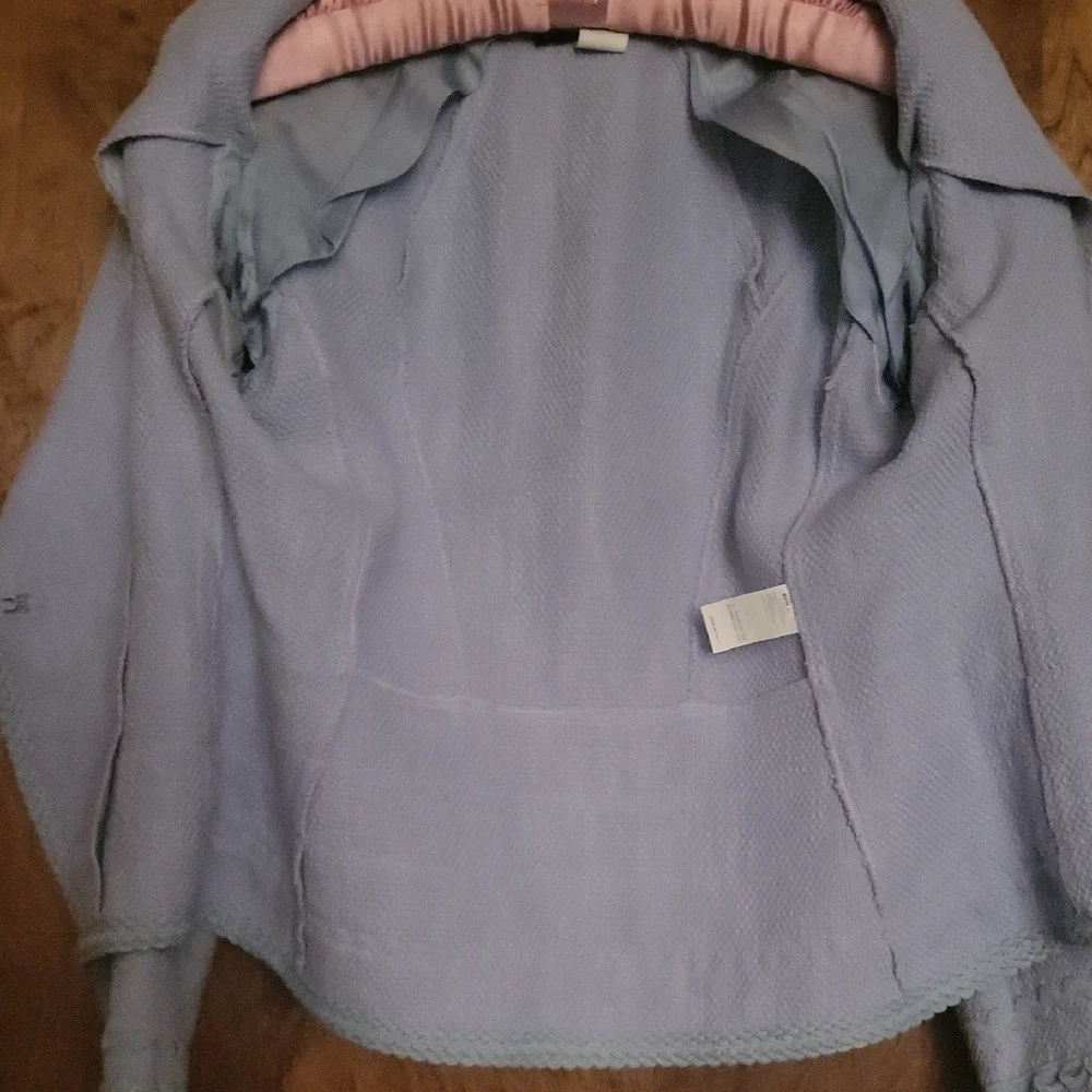 Rare Find Les Copains Sky Blue Textured Blazer - Picture 5 of 8